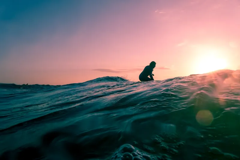 Sunset surf session in Uluwatu